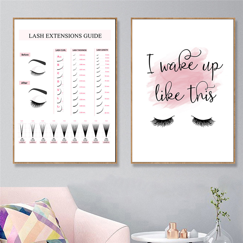 Eyelash Extension Quotes - Kirpik Uzantıları Kılavuzu Posteri Makyaj Posterleri