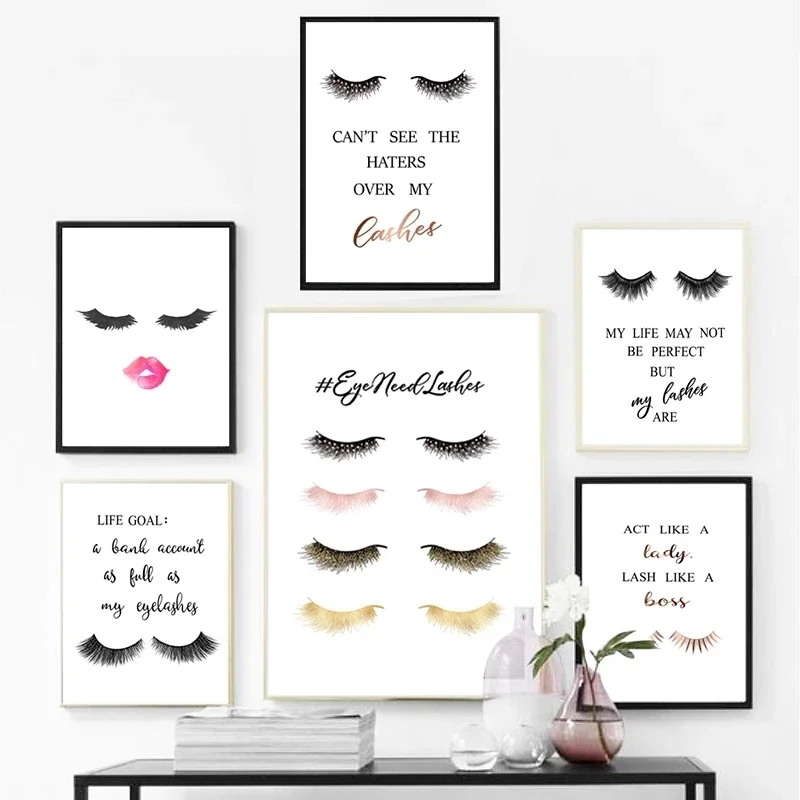 Eyelash Extension Quotes - 1 adet çerçevesiz tuval boyama moda